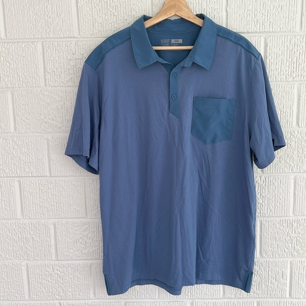 5.11 Tactical Men’s Premium Polo Shirt Size 2XL in Blue